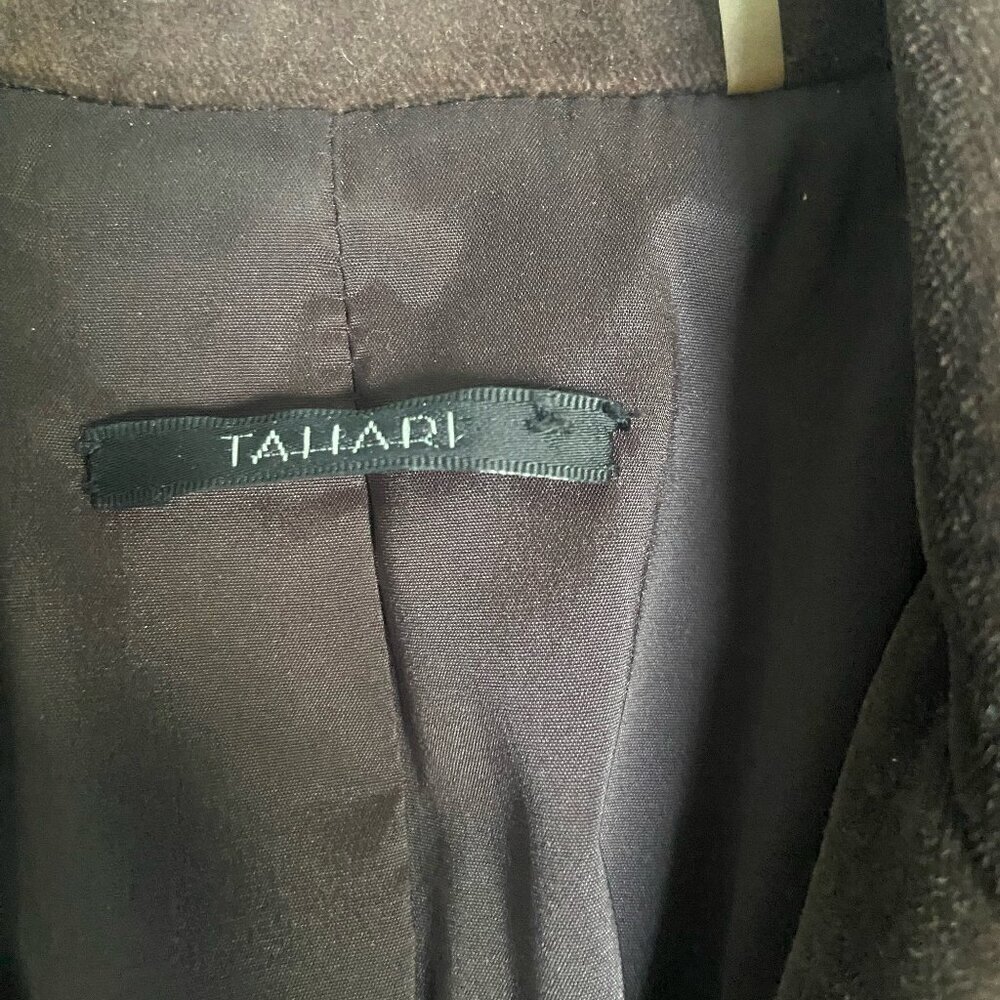 Tahari Velvet Single Breasted Detailed Button Structured Blazer Brown Size 6 - Picture 2 of 12